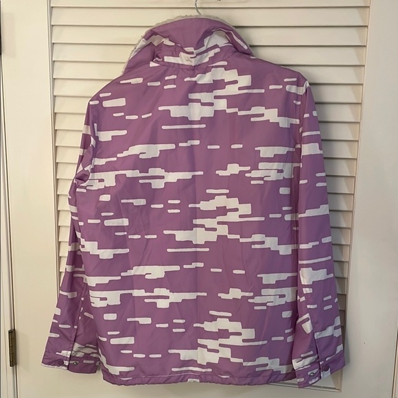 Hunter Original 2PC  Shell Jacket & Faux Sherpa Purple Abstract Jacket and Vest - Picture 11 of 15